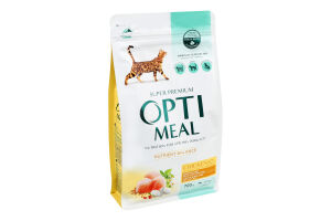 Корм сухой полнорационный для взрослых котов Курица Nutrient Balance Super Premium Optimeal м/у 700г