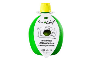 Сік лайма із концентрату LimoChef Eurofood п/пл 200мл