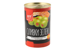 Оливки зелені фаршировані лососем Хіт продукт з/б 300г
