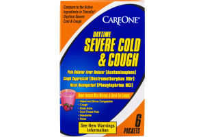 CareOne Daytime Severe Cold & Cough Berry Infused With Menthol & Green Tea Flavors - 6 CT