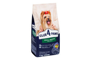 Корм д/дорослих собак малих порід Premium з качкою сухий 2кг Club 4 Paws