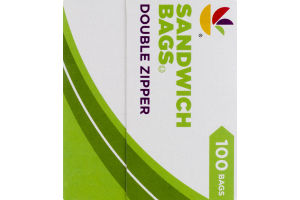 Ahold Sandwich Bags Double Zipper - 100 CT