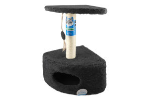 Дряпка д/котів кутова з будиночком 39*39*65см Природа