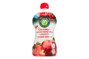 Сок-смузи прямой отжим с мякотью стерилизированный яблочно-клубничный Garden Gadz д/п 185мл