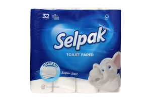Папір туалетний 3-х шаровий Super soft Selpak 32шт