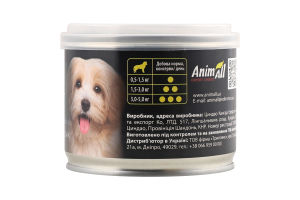 Корм д/дорослих собак з кролем та кролячою печінкою 195г ж/б AnimAll