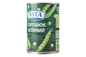 Горошек зеленый консервированный стерилизованный Vita 1c ж/б 420г