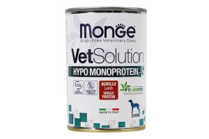 Монопротеїн для собак з ягням Vet Solution Monge з/б 400г