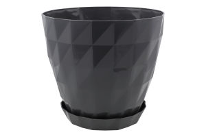 Вазон д/квітів Кристал 3,25л антрацит з підставкою Серінова