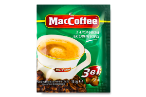 Напій кавовий розчинний з ароматом лісовий горіх 3в1 MacCoffee м/у 18г