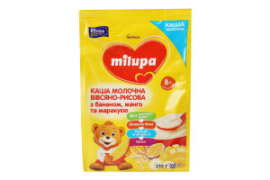 Каша молочная сухая для детей от 8мес быстрорастворимая овсяно-рисовая с бананом, манго и маракуйей Milupa м/у 210г