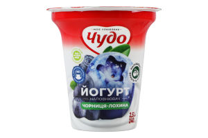 Йогурт 2.5% с наполнителем фруктовым Черника-голубика Чудо ст 240г