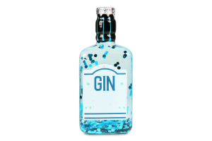 Прикраса ялинкова Пляшка з блискітками скло 833756