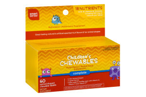 Smart Sense Children's Chewables Complete Multivitamin Animal Shaped Tablets - 60 CT