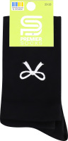 Гольфи підліткові Premier socks з вишитим бантиком р.23-25 чорні арт.5271