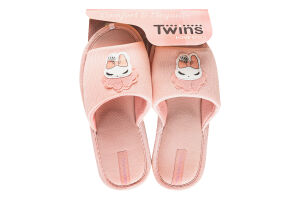 Капці відкриті домашні жіночі Twins №7134 36-37 пудровий