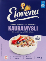 Мюслі вівсяні цільнозернові з яблуком, чорницею та малиною Elovena к/у 475г