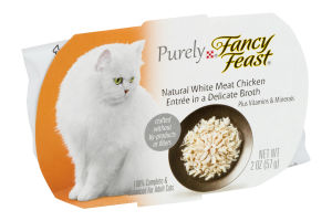 Purely Fancy Feast Cat Food Natural White Meat Chicken Entree in a Delicate Broth