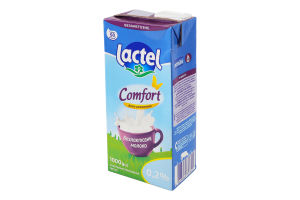 Молоко 0.2% ультрапастеризованное безлактозное Комфорт Lactel т/п 1000г