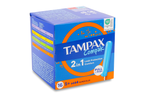 Тампони Компак супер плюс з аплікатором 16шт Тампакс