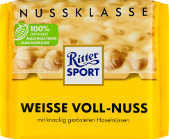 Шоколад белый с целыми лесными орехами и хрустящим рисом Ritter Sport м/у 100г