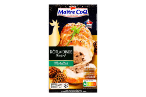 Рулет швидкозаморожений з м'яса індички фарширований фаршем із сморчками Maitre CoQ к/у 700г