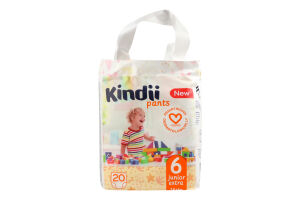 Трусики-підгузники для дітей 15+кг 6 Junior extra Pants Kindii 20шт