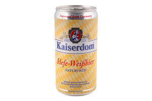 Пиво 0.25л 4.7% світле пшеничне нефільтроване непастеризоване Hefe-Weisbier Kaiserdom з/б