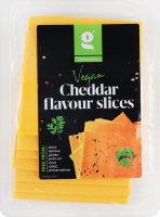 Продукт растительного происхождения нарезка со вкусом сыра Чеддер Vegan Gourmet Green лоток 150г