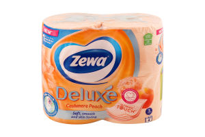 Бумага туалетная 3-х слойная Персик Deluxe Zewa 4шт