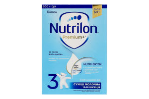 Суміш молочна суха для дітей 12-18міс 3 Premium+ Nutrilon к/у 2х400г