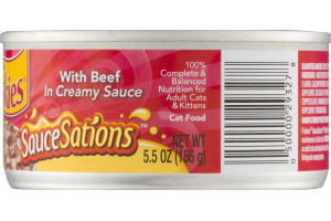 Friskies SauceSations Cat Food Beef in Creamy Sauce
