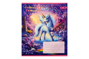 Зошит учнівський шкільний у лінійку 12 аркушів №ZB25.1752L Unicorn Kids line ZiBi 1шт