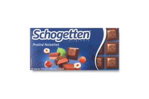 Шоколад молочный с начинкой из нуги Schogetten к/у 100г