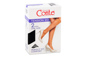 Получулки женские Conte elegant Tension 20den 23-25 nero 2пары