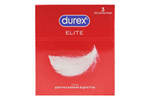 Презервативи латексні тонкі з силіконовою змазкою Elite Durex 12шт