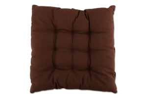 Подушка на стілець Суцвіття бежево-шоколадна напівпанама з зав"язками 40*40см Homeline