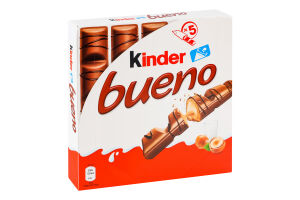 Вафли с молочно-ореховой начинкой покрытые молочным шоколадом Bueno Kinder к/у 107.5г