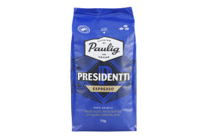 Кофе натуральный в зернах Espresso Presidentti Paulig м/у 1кг