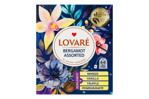 Чай чорний Бергамот Асорті Lovare к/у 32х2г