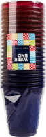 Набір стаканів пластикових 10 синіх + 10 бургунді 250мл Мікс Karnaval Weekend 20шт