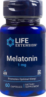 Добавка диетическая вегетарианские капсулы 1мг Мелатонин Life Extension 60шт