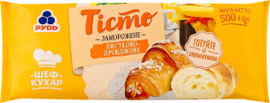 Тісто листково-дріжджове заморожене Рудь м/у 500г