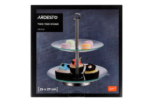 Блюдо скло/н/ж сталь двоярусне 25*25*27см Ardesto
