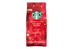 Кава натуральна смажена в зернах Holiday blend Starbucks м/у 190г