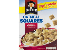 Quaker Oatmeal Squares with a Hint of Cinnamon Crunchy Oat Cereal