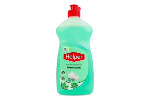 Средство для мытья посуды Зеленый лимон Helper 495мл