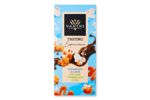 Шоколад молочний з карамелізованим попкорном та сіллю Tasting experience Vanini к/у 75г