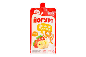 Йогурт 2.8% для дітей від 9міс з наповнювачем Банан-полуниця Злагода Малятко д/п 170г