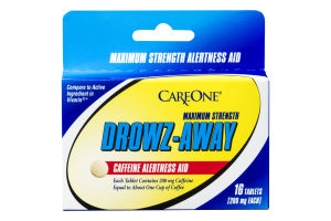 CareOne Drowz-Away Caffeine Alertness Aid Tablets Maximum Strength - 16 CT